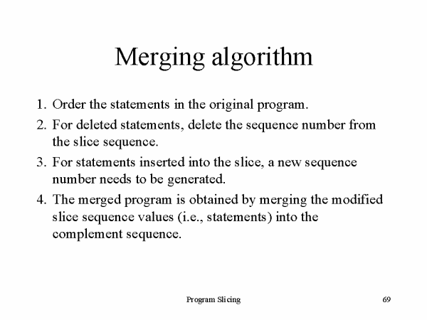 Merging algorithm